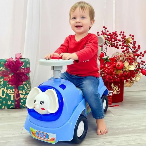 سيارة ركوب للأطفال على شكل فيل مع بوق وموسيقى و أضواء – من سنة إلى 3 سنوات