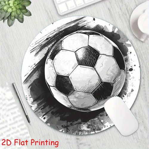 1pc Tapis de souris de jeu avec motif de ballon de football - Base en caoutchouc antidérapante, surface lavable, tapis de bureau à thème sportif imprimé plat 2D pour le bureau et le domicile, plusieurs tailles disponibles, tapis de souris pour bureau, a