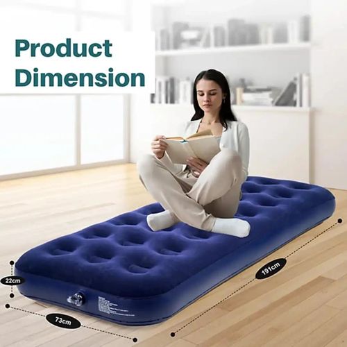 Matelas Pneumatique 1 Place Ultra Confortable, Lit Gonflable pour Camping et Utilisation Domestique, Pompe Non Incluse