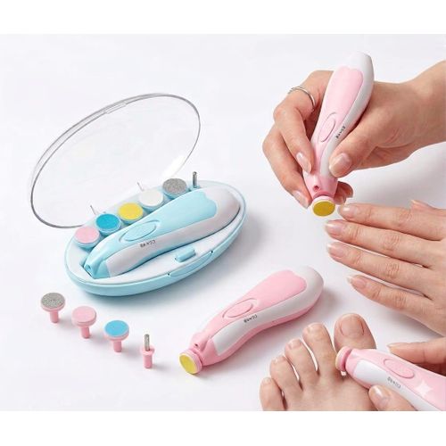 Lime à Ongles Électrique Multi-usage 6-en-1 – Kit de Manucure et Pédicure pour Bébés et Adultes