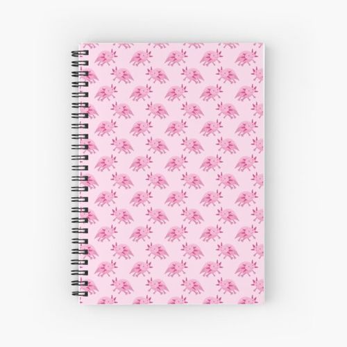 Pink Albino Axolotl Pattern Spiral Notebook Bloc note