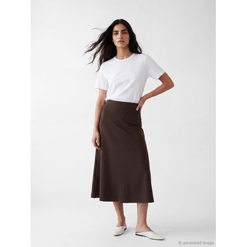 Elastic Waist A-Line Skirt