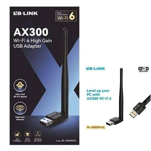 Adaptateur USB WiFi Puissant BL-WN300AX L'Adaptateur USB Wi-Fi 6 AX300 à Haute Performance avec Antenne Externe