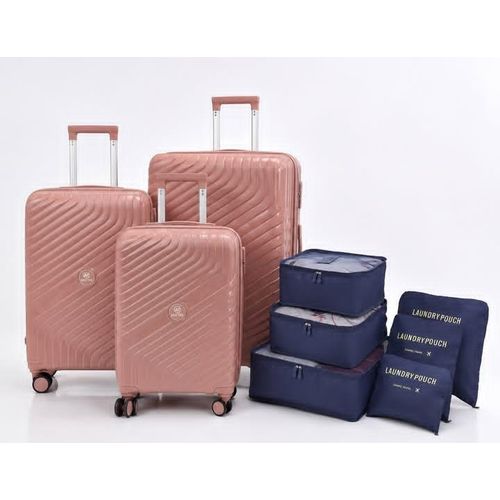 Ensemble de 4 bagages en silicone léger et résistant, conçu pour protéger vos affaires avec style, 30kg, 20kg, 10kg, 8 kg + Set de 6 Sacs de Rangement