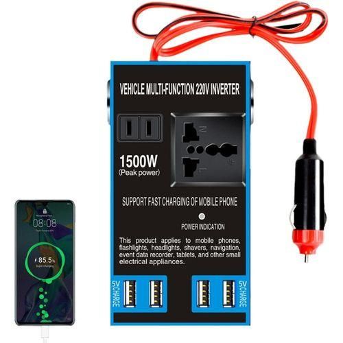 Onduleur multifonction 220 V 1 500 W pour voiture