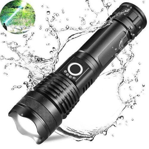 TORCHE LED P50 - 90000 lumens SUPER LIGHT RECHARGEABLE FLASHLIGHT - Puissante torche etanche puissance 90 000 Lumens