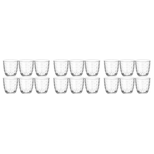 Lot de 6 Verres à eau - Verre texturé résistant - Boissons froides & usage quotidien - Transparent - Lot de 3