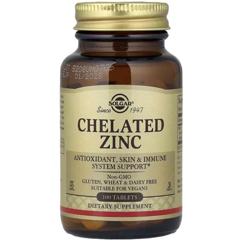 Chelated Zinc, 100 Tablets (22 mg per Tablet)