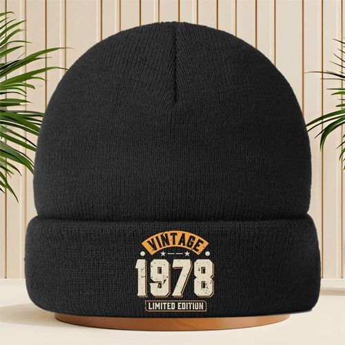 Casquette Vintage 1978 Édition Limitée - Bonnet Tricot Rétro pour Hommes & Femmes, Textile Unisexe - Chapeau Sportif Décontracté pour Extérieur, Lavable à la Main, Style Vintage Portable Toute l'Année