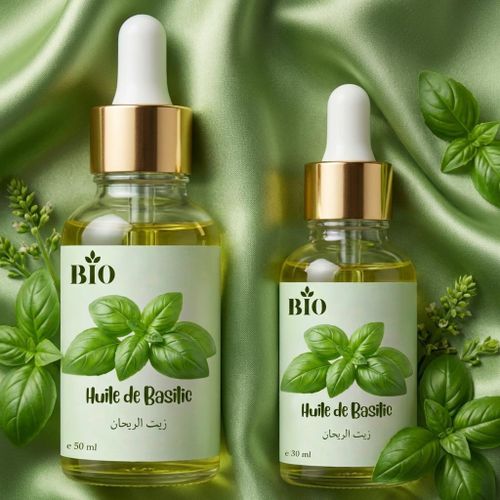 Pack x2 Huile de basilic 50 ml et 30 ml naturel routine beauté