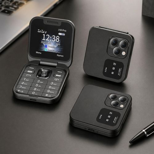 i16 Pro Mini Téléphone à Clapet Double SIM – Couleur Aléatoire