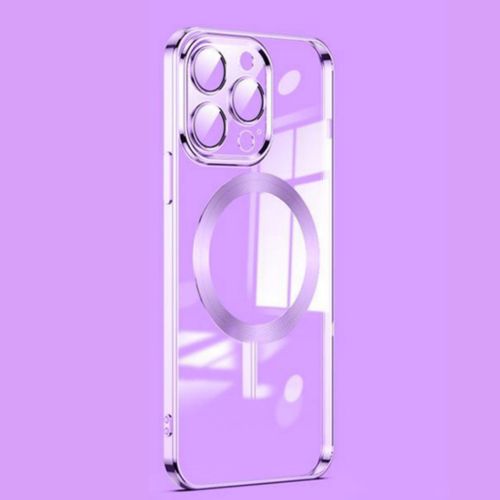 Iphone 12 pro max silicone Transparent MagSafe magnétique sans Fil produit Mauve