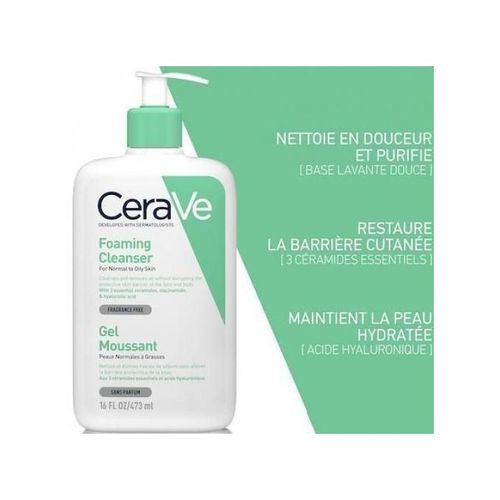 Gel Moussant Visage Peaux Normales A Grasses 473ml