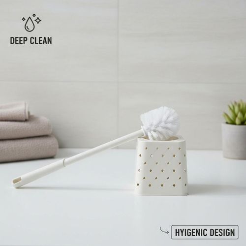 Ensemble Brosse de Toilette Ergonomique avec Support Ventilé – Design Moderne pour une Hygiène Optimale dans la Salle de Bain