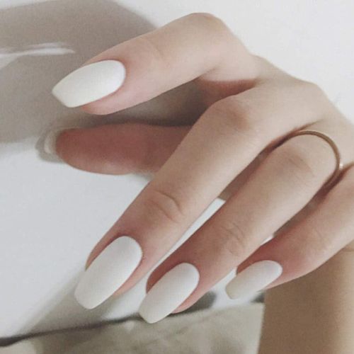 24 pièces Faux ongles pour Design, à pression, Couverture complète, DIY, outil de manucure, Bouts d'ongle d'art, Blanc