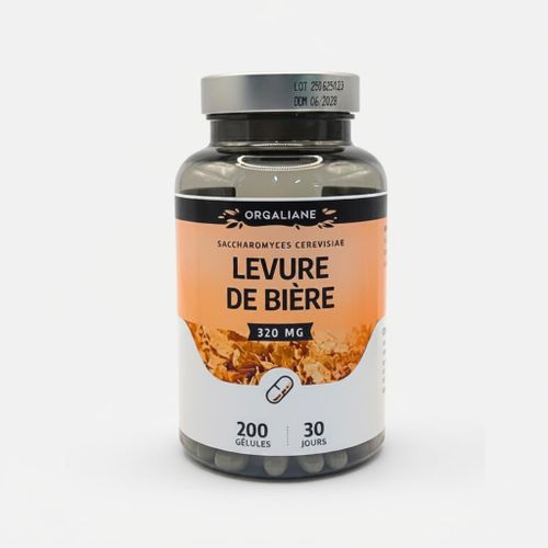 Levure de Bière 320mg 200 Gélules – Complément Alimentaire Cheveux, Ongles, Peau & Vitalité – Riche en Vitamines B
