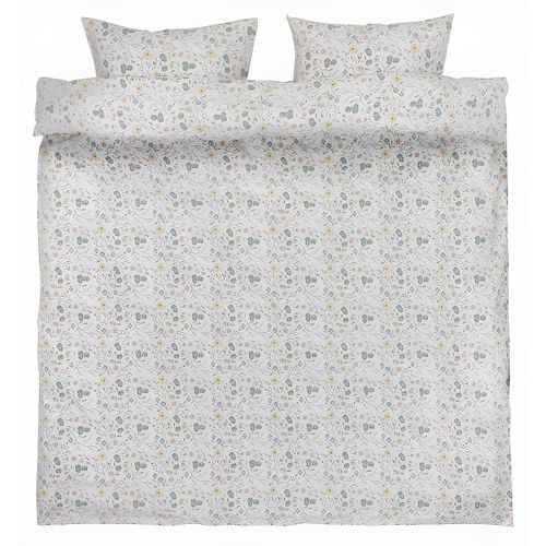 Parure de lit - Flanelle Douce Motif Floral - Housse de Couette et Taies - Multicolore 240x220 cm