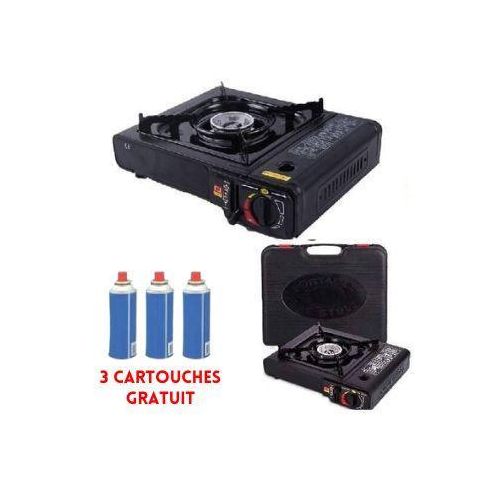 موقد تخييم محمول، موقد محمول صغير + 3 خرطوشات مجانية