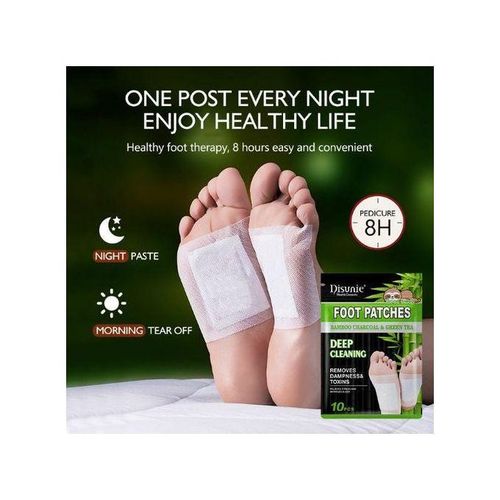 Disunie 10 Pièces -Patch pour les pieds en charbon de bambou soulager le stress améliorer le sommeil