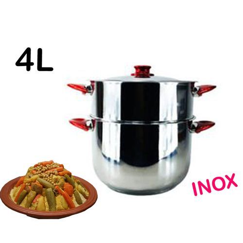 Couscoussier Inox 4L Élégance en Cuisine pour Vos Plats de Couscous