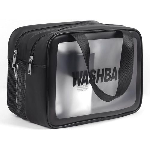 Trousse de Toilette Transparente 2-en-1 – Organisateur de Voyage Grande Capacité, Étanche et Ultra-Pratique