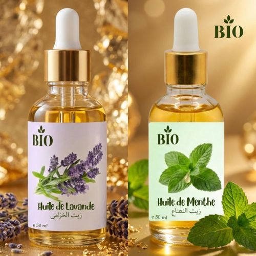 Duo Huile de Lavande 50 ml et Huile de Menthe 50 ml qualité premium