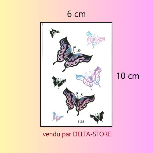 Tatouage temporaire de papillons colorés