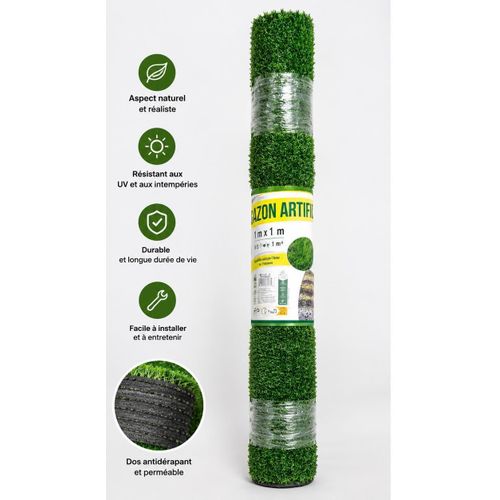Partagez ce produit Gazon artificiel - Pelouse Synthétique interieur et exterieur - 1MX1M - Ep 10mm