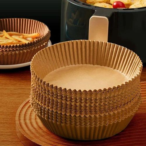 200 PCS Papier pour friteuse à air Rond de 20 cm, papier sulfurisé antiadhésif
