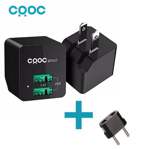 Chargeur + Adaptateur Secteur USB ULTRA COMPACT 2 Ports USB Universel pour iPhone ,Samsung...