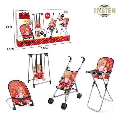 Ensemble Multifonction Bébé Rouge à Pois avec Structure Métallique