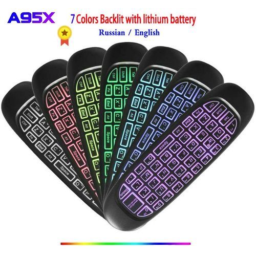 C120 Backlight 7 Colors Wireless mini Keyboard for Smart Android TV box computer Backlit-English