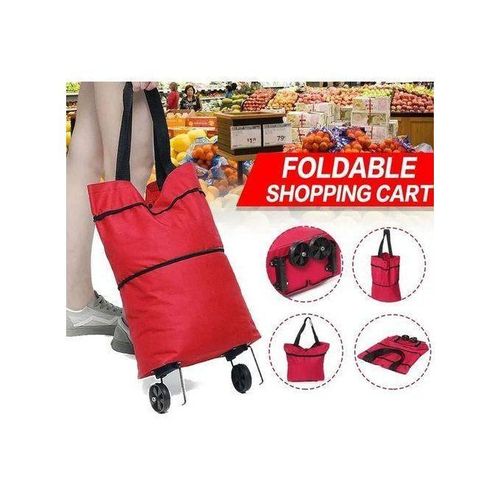 Chariot Roulant Pliable Sac Fourre-Tout Vert - Sac de Chariot Pliable