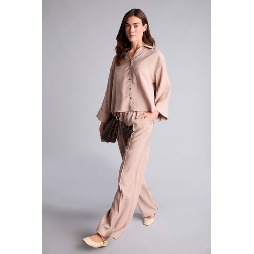Pantalon large en modal à taille haute