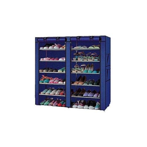 rangement chaussures avec couvercle,bleu,size:118×30×120cm