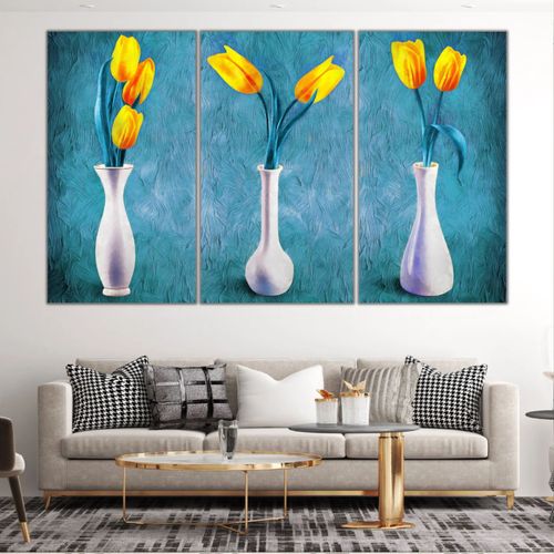 Tableau Décoratif Vase Fleur 99 x 50 HD - Multicolor