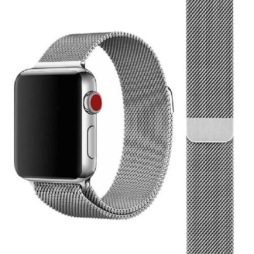 Bracelet Magnétique Gris Boucle Milanaise pour apple watch en Metal Acier inoxydable de LUXE - 42mm