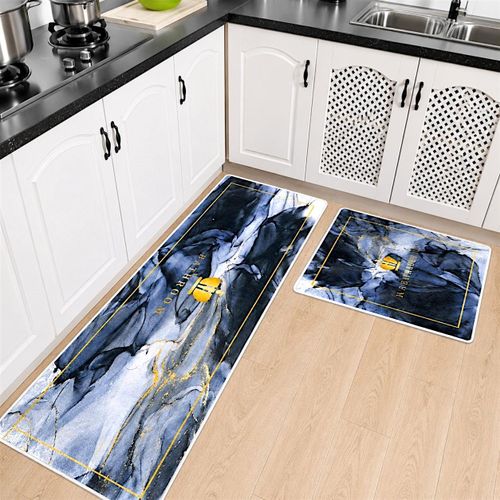 Tapis de Cuisine Antidérapant 2 Pièces – Lavable Résistant Design Moderne Élégant