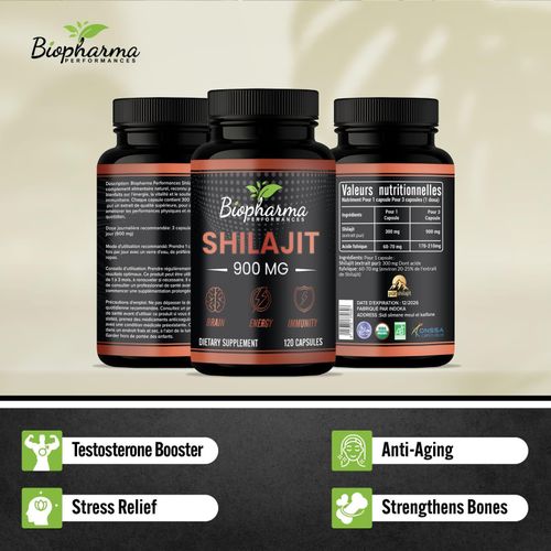 SHILAJIT himalaya 900 Mg 120 Gélules Végétales, Santé Du Cerveau