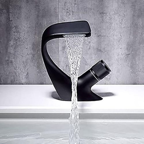 Mitigeur lavabo noir mat cascade