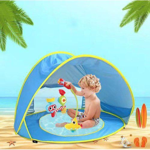 Carpa de Playa para bebé Carpa de Piscina Refugio Solar portátil con Piscina Protección UV Carpa de Sombra de Playa instantánea automática para bebé con Bolsa de Transporte 4 Clavijas
