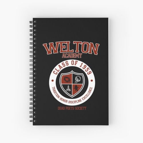 Welton Academy Logo, Dead Poets Society. Spiral Notebook Bloc note
