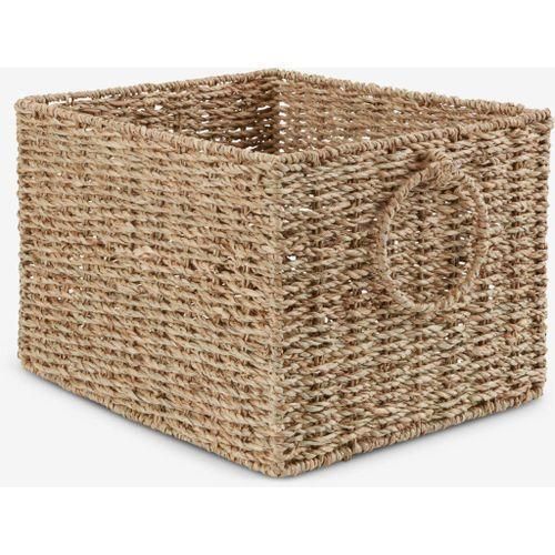 Panier de Rangement Herbier Marin Naturel 25x29x20 cm /Osier Tressé
