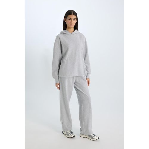 Pantalon Jambe large Femme Gris chiné
