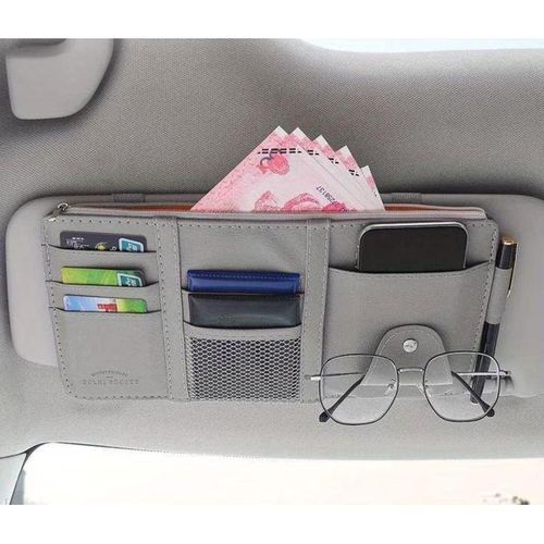 PARTAGEZ CE PRODUIT Pochette de rangement universelle pour pare-soleil de voiture, porte-carte, porte-stylo, clip pour lunettes, sac de rangement multifonctionnel