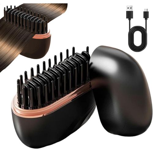 Mini Brosse Lissante Portable USB – Peigne Chauffant pour Cheveux