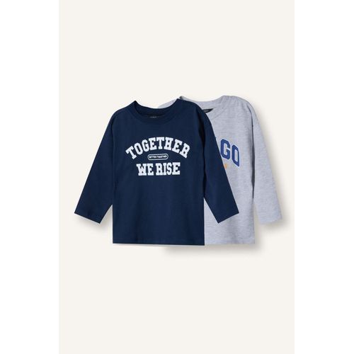 Lot de 2 T-shirts oversize imprimés à manches longues pour bébé garçon