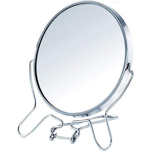 Miroir Cosmétique Rond Double Face – Rotation à 360° et Effet Loupe.