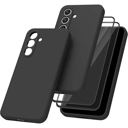 pochette pour Samsung S24 avec Verre Trempé écran Protecteur Noir