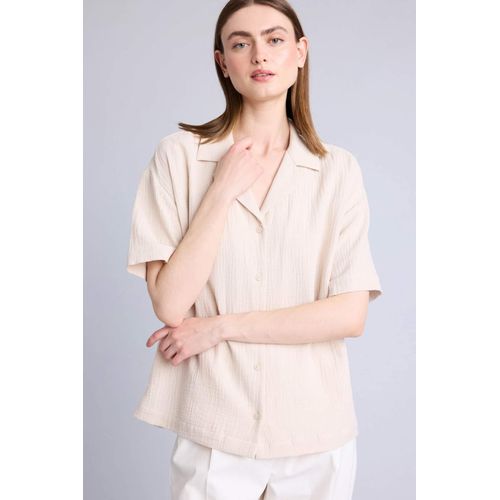 Chemise oversize en mousseline à manches courtes